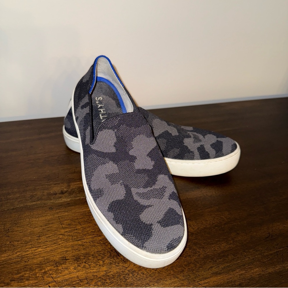 ROTHY’S Original Slip On Sneakers Shoes Black Camouflage Size 9